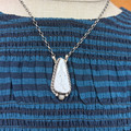 16" White Buffalo Teardrop Pendant Necklace