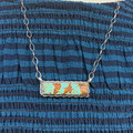 18" Number 8 Turquoise Bar Necklace