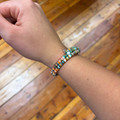Turquoise & Spiny Oyster Heishi Memory Wire Bracelet