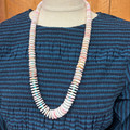 28" Graduated Pink Conch & Turquoise Spacers Necklace