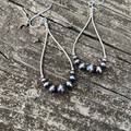 Graduated Sterling Pearl & Liquid Silver Teardrop Earrings