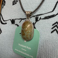 Number 8 Turquoise Sterling Silver Oval Pendant