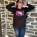 Hooey Ladies Black Wild Ride Long Sleeve Graphic Tee HT2695BK
