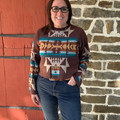Rock & Roll Ladies Java Brown Aztec Sweater BW32T09366