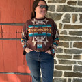 Rock & Roll Ladies Java Brown Aztec Sweater BW32T09366