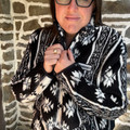 Hooey ladies Black Aztec Fleece Kodi Pullover HFP2604BKAZ