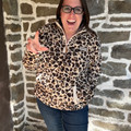 Hooey Ladies Tan Leopard Fleece Kodi Pullover HFP2604TNPR
