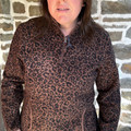 Powder River Ladies Brown Cheetah Berber 1/4 Zip Pullover DW91C09294