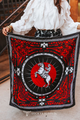 L&B Black Red Cowboy Double Sided Wild Rag