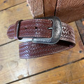 Basket Weave Belt in Brown by Heritage Leathers 2421-BR