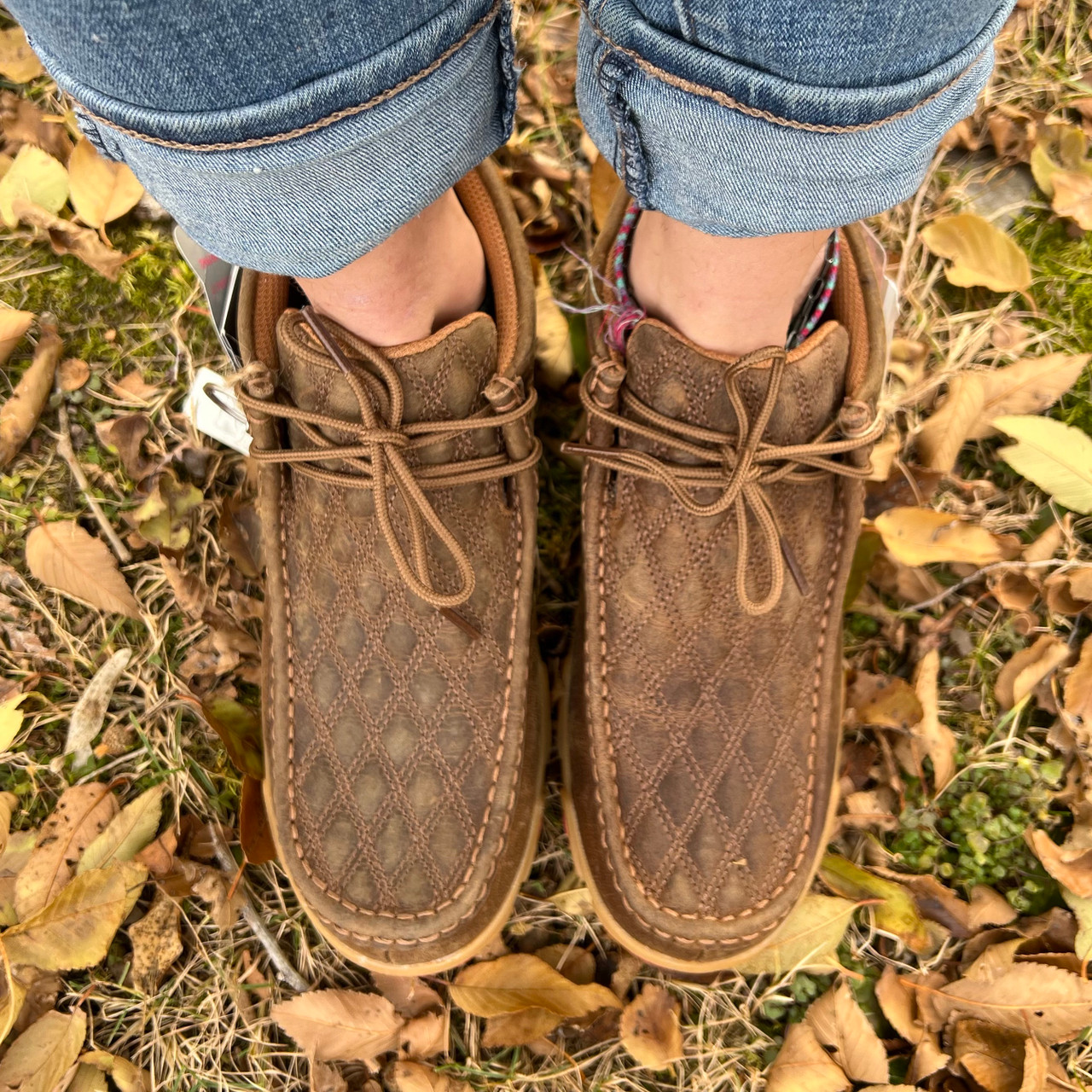 WDショッピング Twisted X Women's Dark Tan and Pink Chukka Driving Moc WDMX004