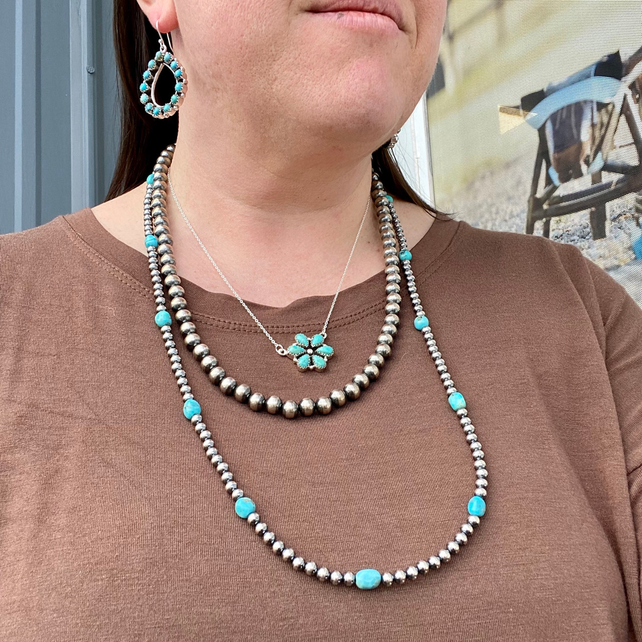 Hada Collection Sterling Silver Kingman Turquoise Teardrop