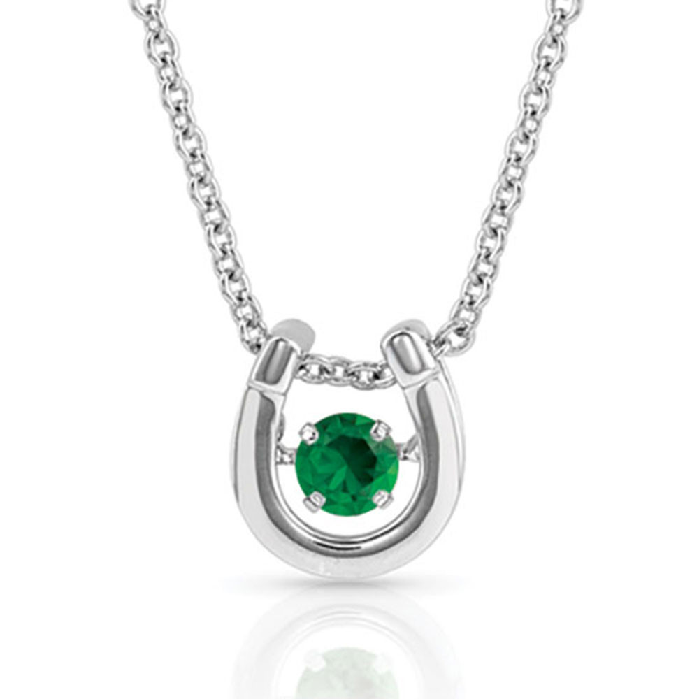 Montana Silversmiths Dancing May Birthstone Horseshoe Necklace