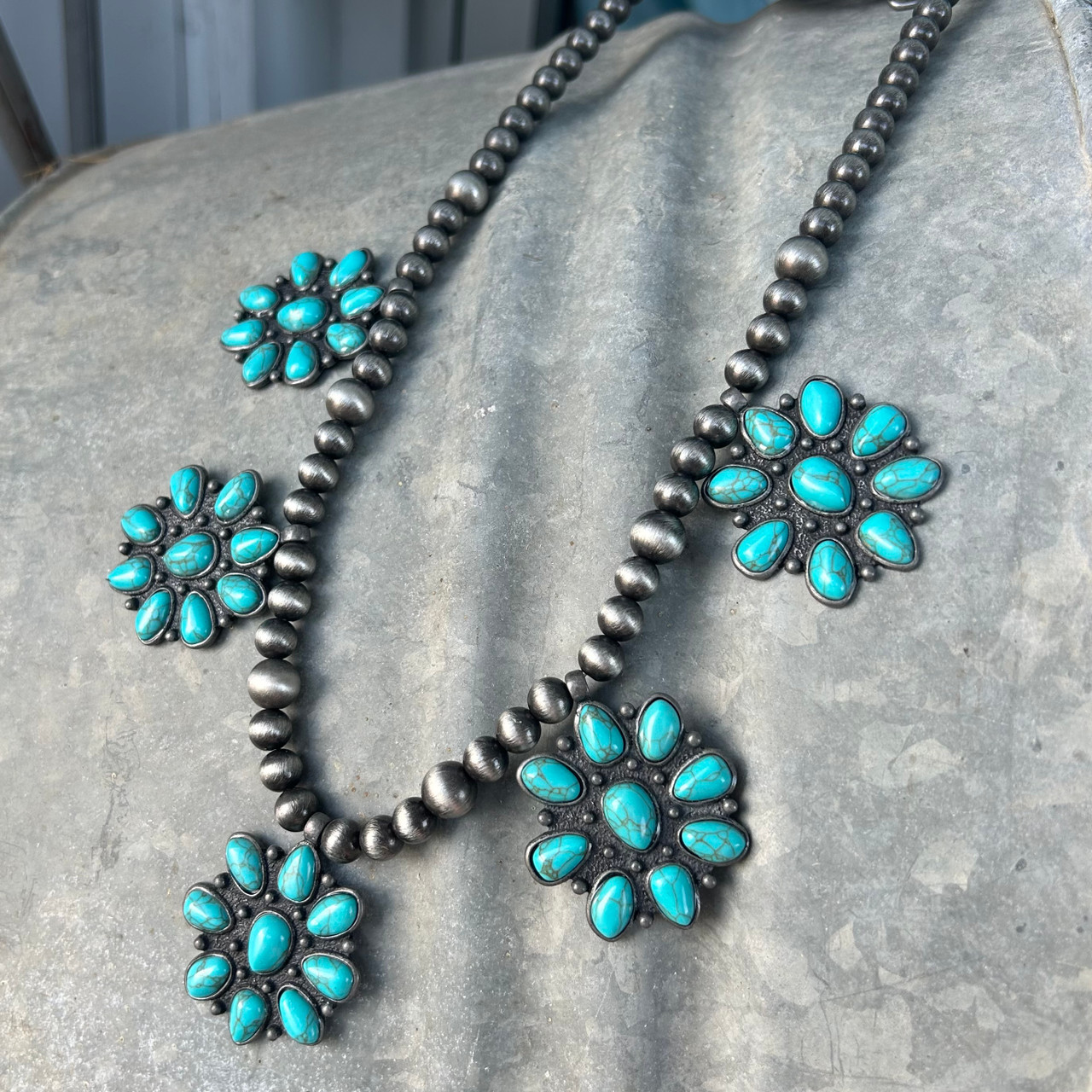 One of a Kind Turquoise and Green Tourmaline Tropical Flower Necklace 18k  Yellow Gold – Irene Neuwirth