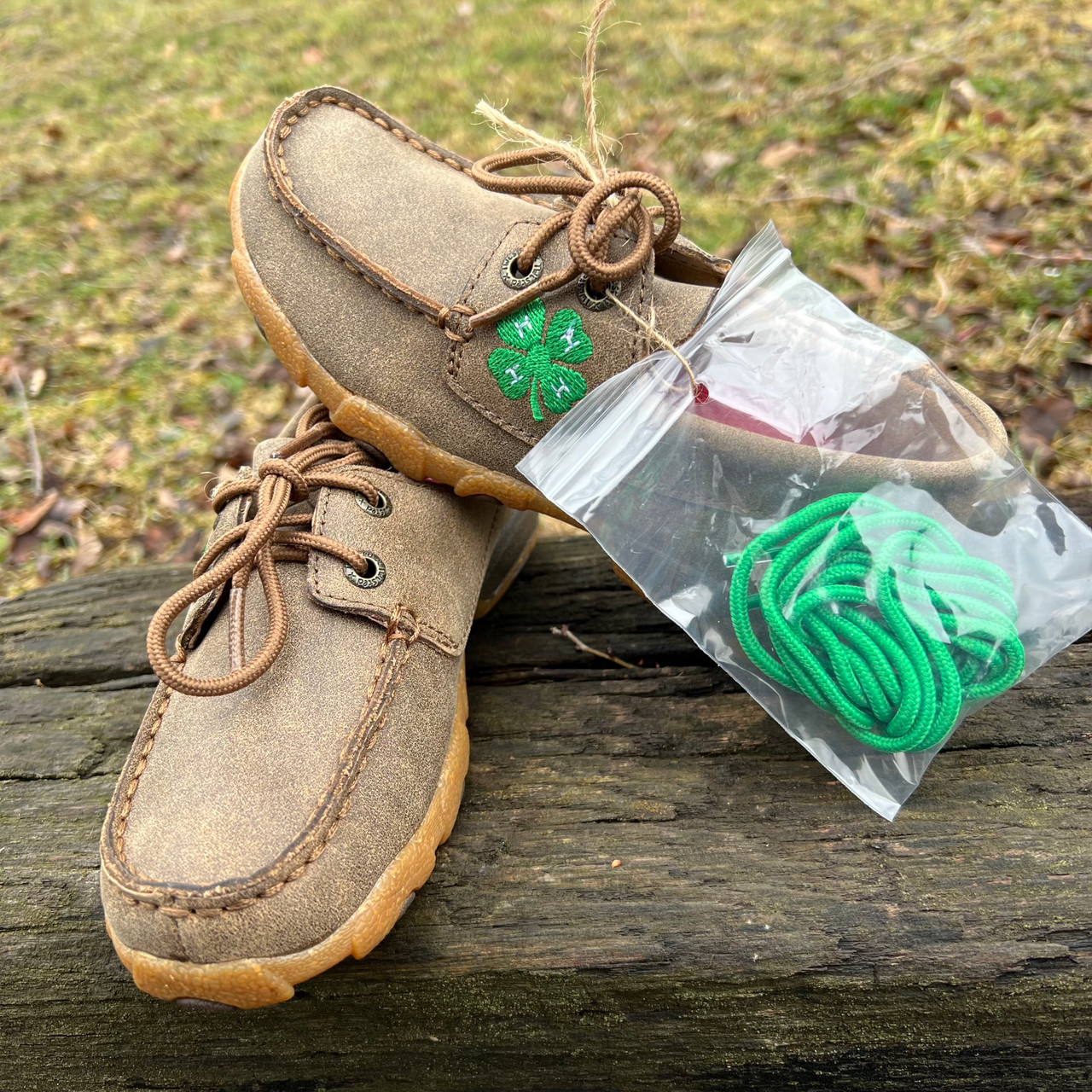 Twisted X Youth 4-H Leather Boat Shoe Driving Moc - Stockyard Style