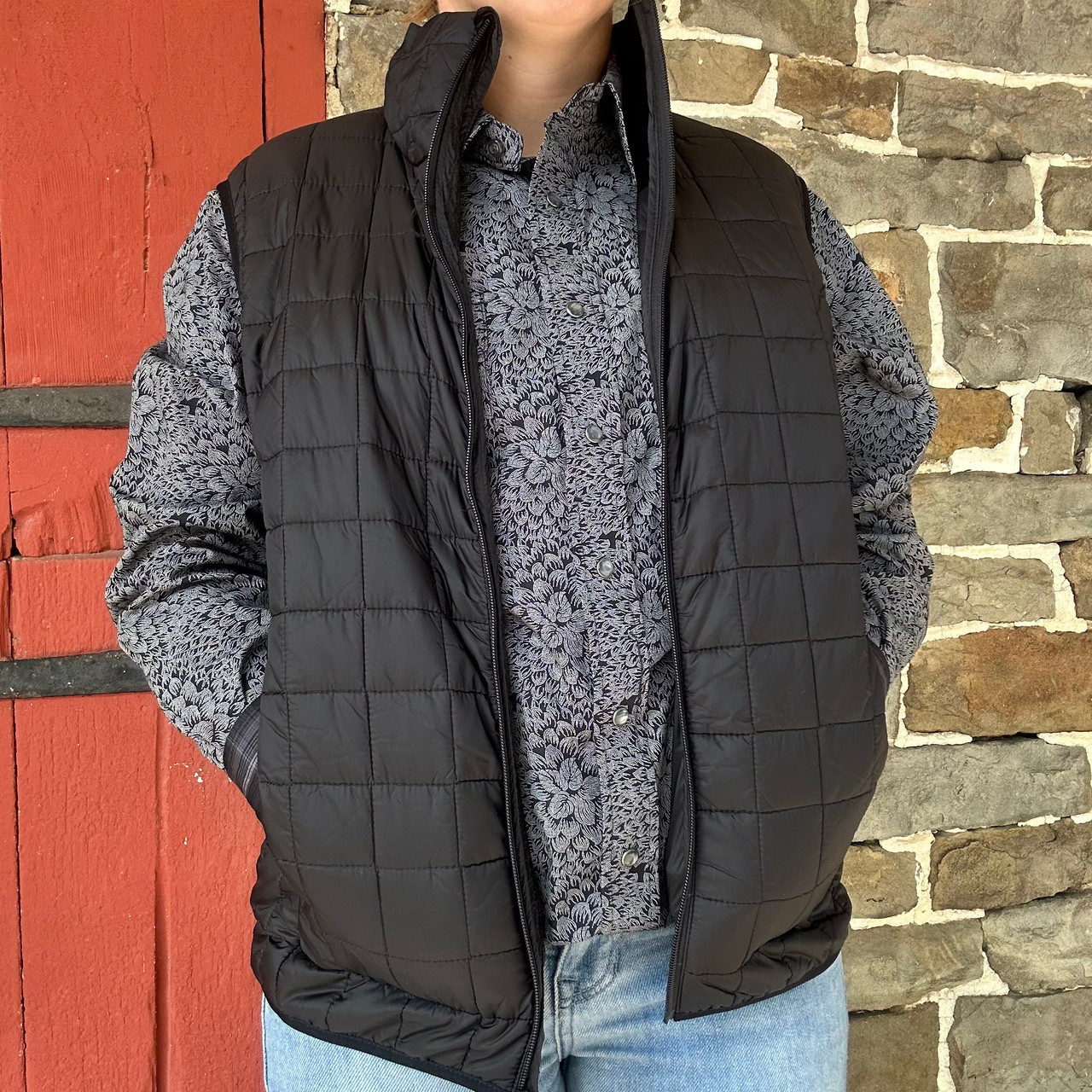 STS Ranch Men's Wesley Black Puffer Vest - Stockyard Style