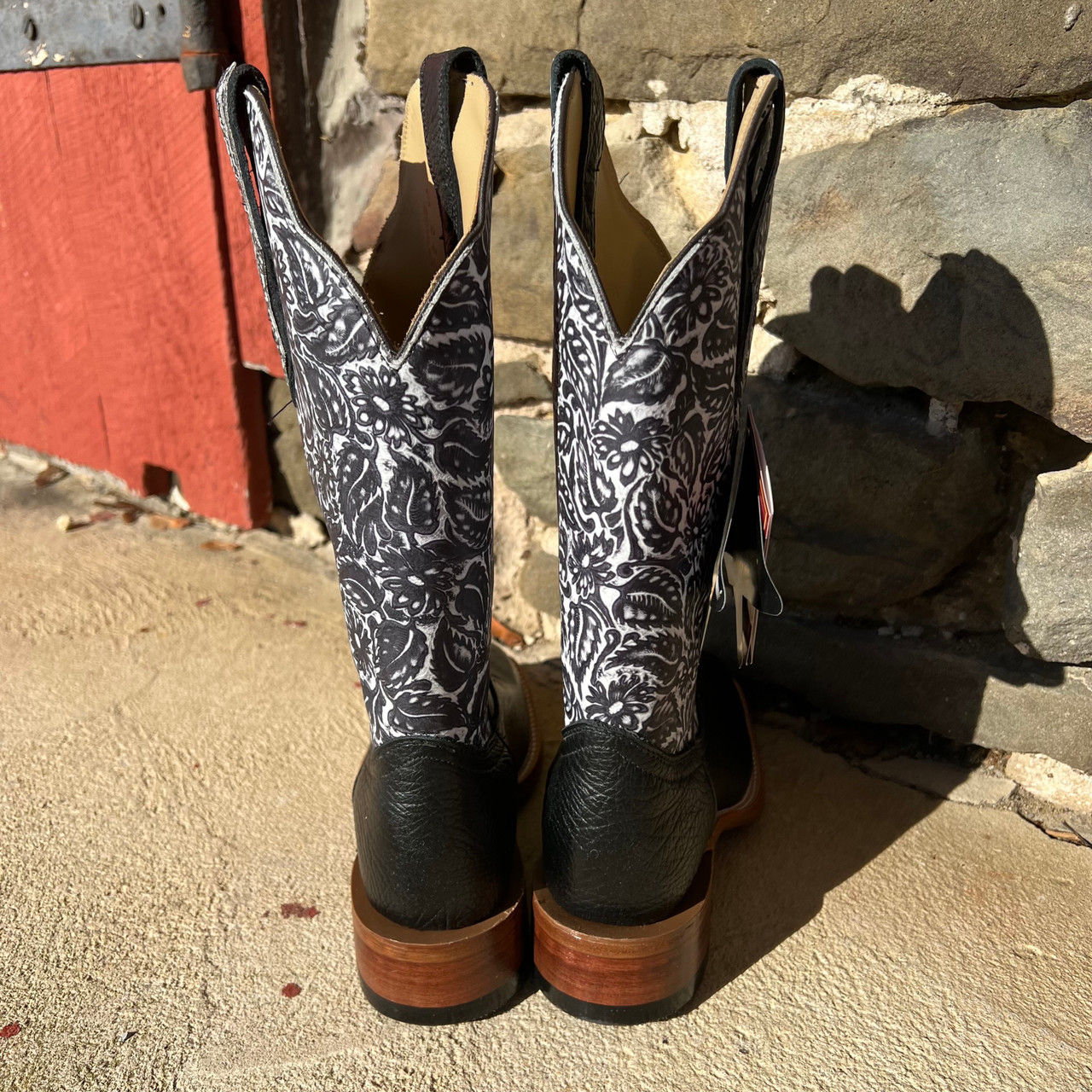 Boulet Women's Louisiana Daisy and Black Square Toe Boot
