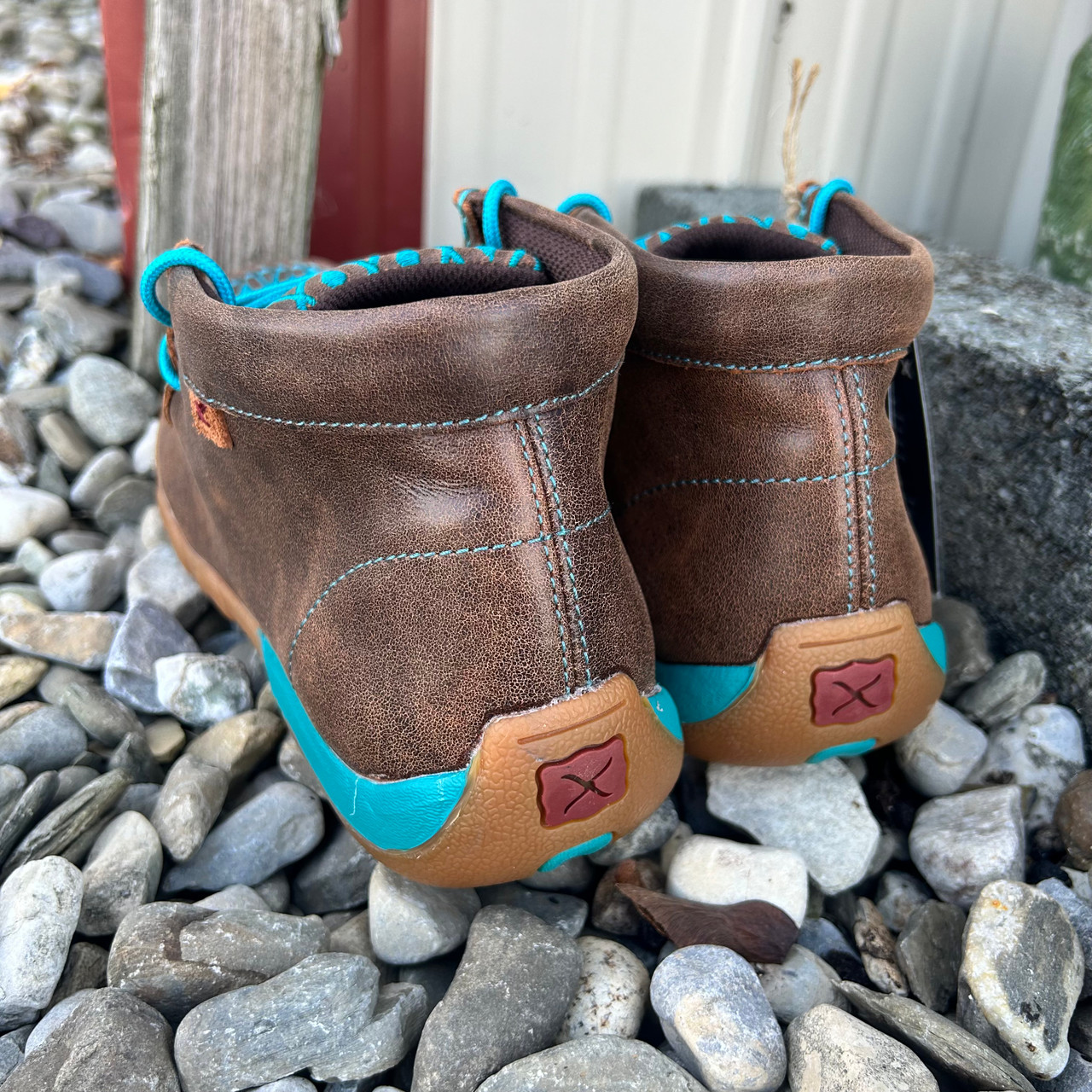 Twisted X Women's Brown and Turquoise Diamond Embroidered Chukka
