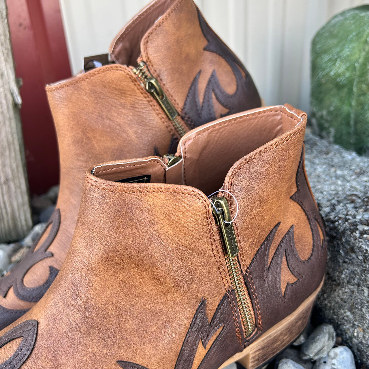 靴 45R HORSE LEATHER SHORT BOOTS ML Women's Crazy Horse Brown