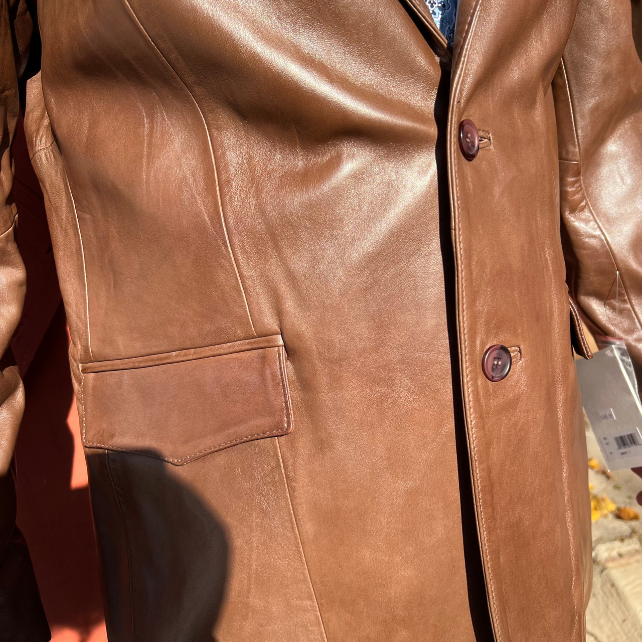 Scully Men's Chocolate Brown Lambskin Leather Blazer - Stockyard Style