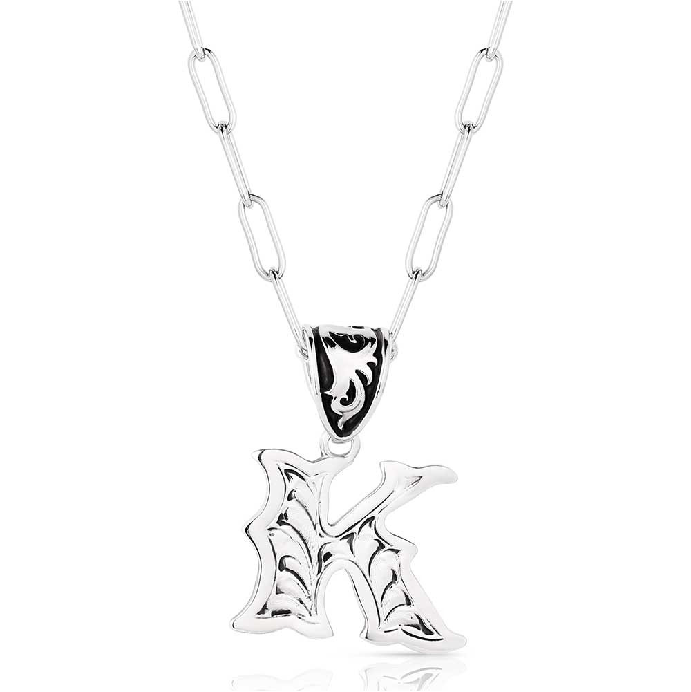 Montana Silversmiths Western Initial Necklace Letter K