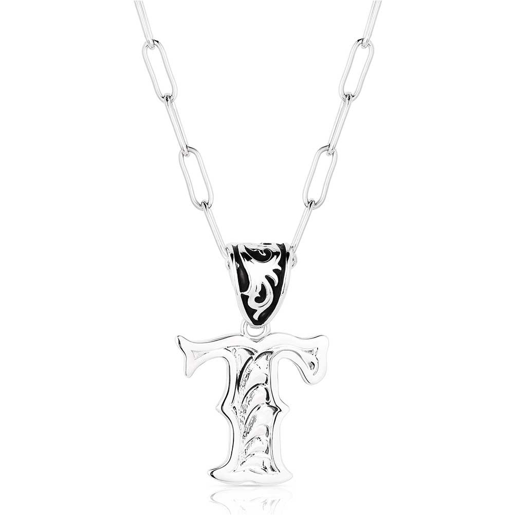 アクセサリー THE LETTERING (T) Montana Silversmiths Western Initial Necklace - Letter T