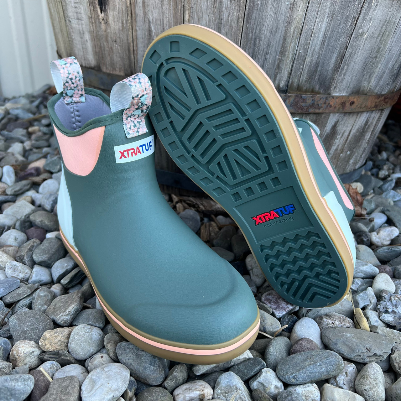 XtraTuf Women's Garden Green 6in Ankle Deck Boot XWAB308