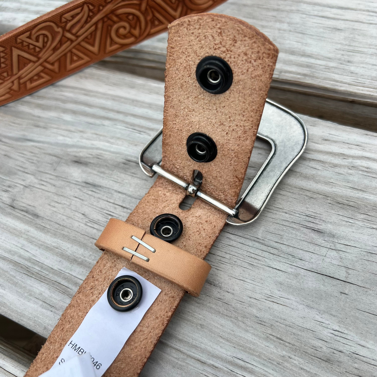 Hooey Classic Natural Leather Belt With Tribal Filigree Embossed