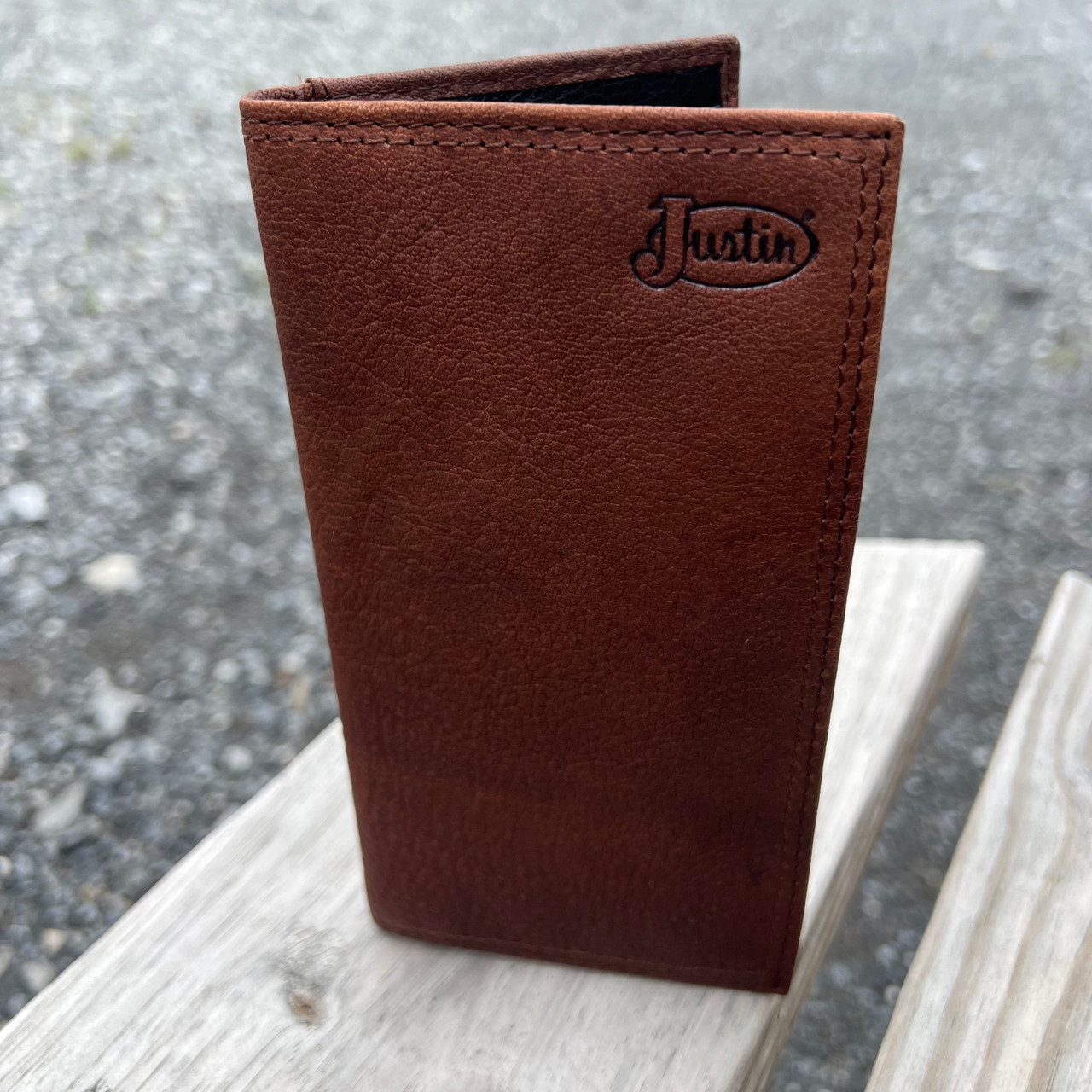 Justin Medium Tan Buffalo Leather Rodeo Wallet 2610495662
