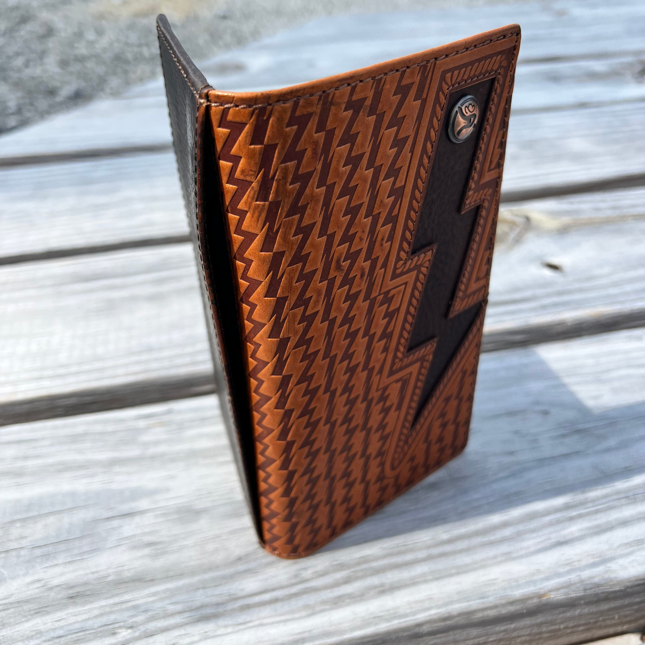 Hooey Zemi Black Lightning Basketweave Rodeo Wallet - Stockyard Style