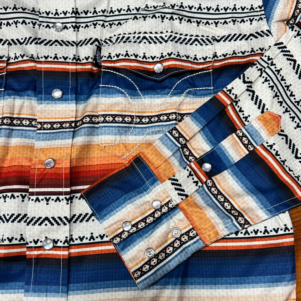 Hooey Men's Sol Multi Color Serape Long Sleeve Pearl Snap Shirt
