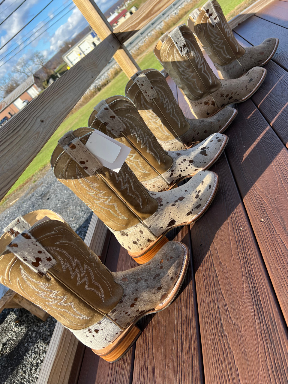 Tin Haul Women's Golden Charolais Cowhide Boots - Stockyard Style