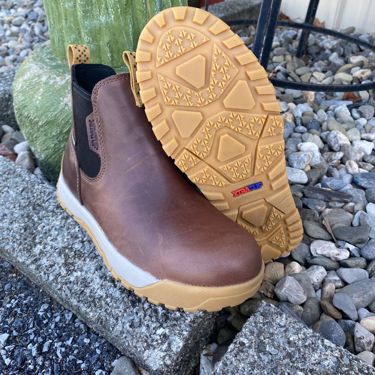 XtraTuf Men's Leather 6in Ankle Deck Boot - Stockyard Style