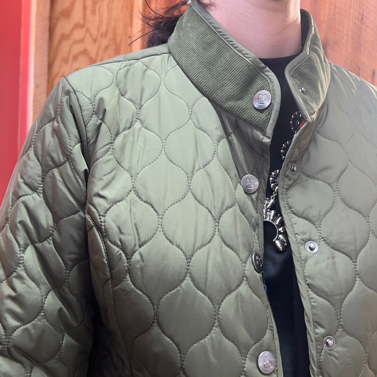 Panhandle Ladies Olive Green Quilted Riding Jacket - Stockyard Style