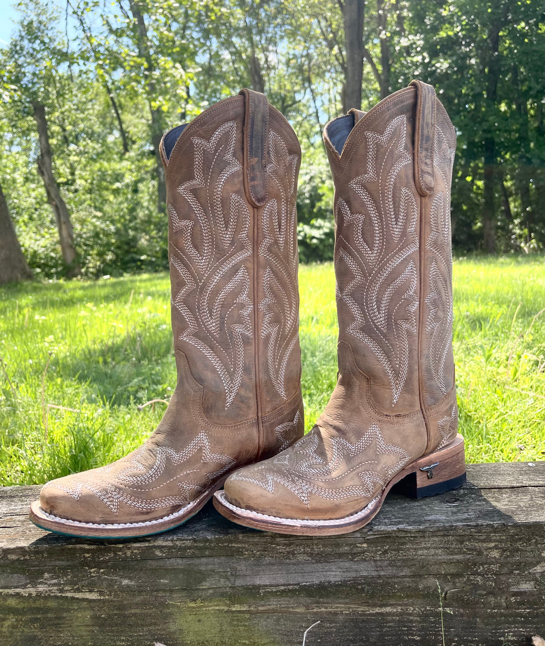 Lane Women's Saratoga Square Toe Boot in Tan LB0396B - Stockyard Style