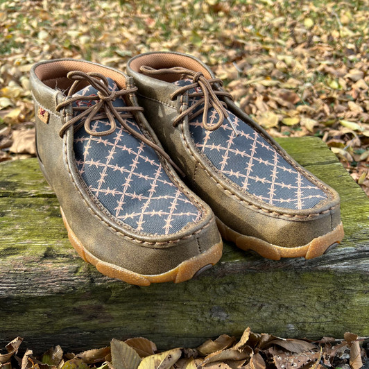 Twisted X Youth Bomber & Pine Barbed Wire Chukka Driving Moc YDM0051