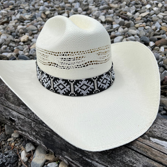 Carson Black Beaded Hat Band HB-Carson