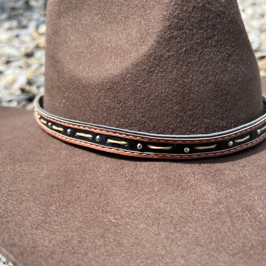 Dillon Black Leather Hat Band HB-Dillon