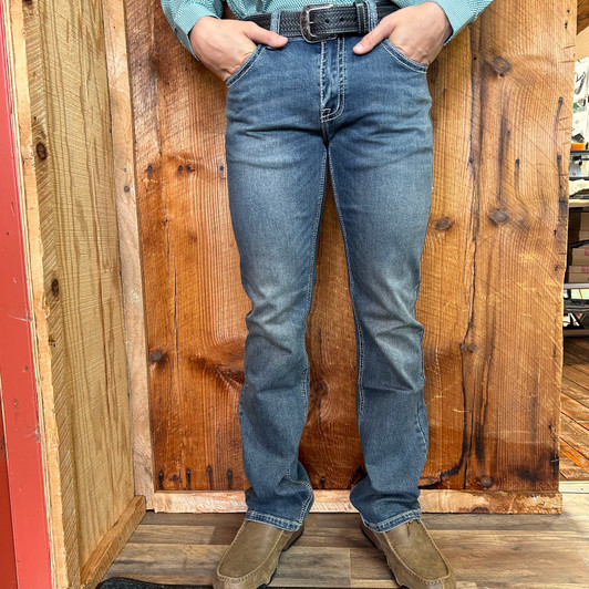 Rock & Roll Men's Medium Vintage Two Tone Stitch Relaxed Bootcut Jeans BM0DD03654