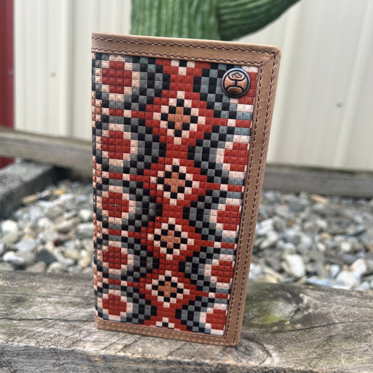 Hooey Takoda Faux Beaded Embossed Leather Rodeo Wallet HW034-TNAZ