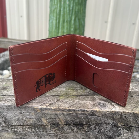 Red Dirt Bifold Wallet Embossed with Ivory Inlay