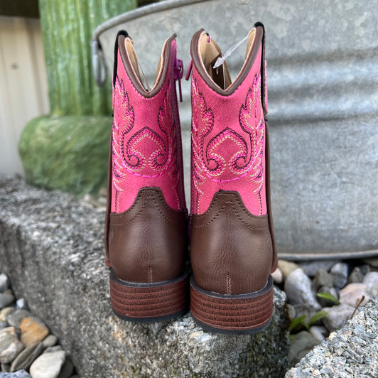 Roper Toddler Pink Square Toe Faux Leather Boot 09-017-1900-1702 PI