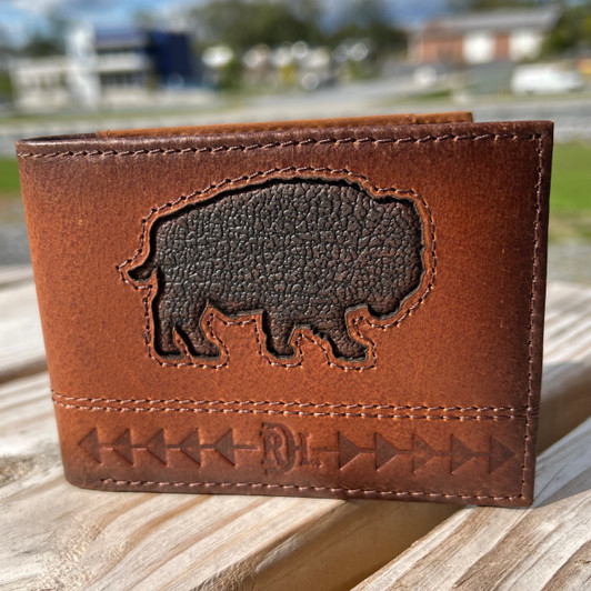 Red Dirt Hat Co. Raised Bison Bifold Wallet 24170881W12