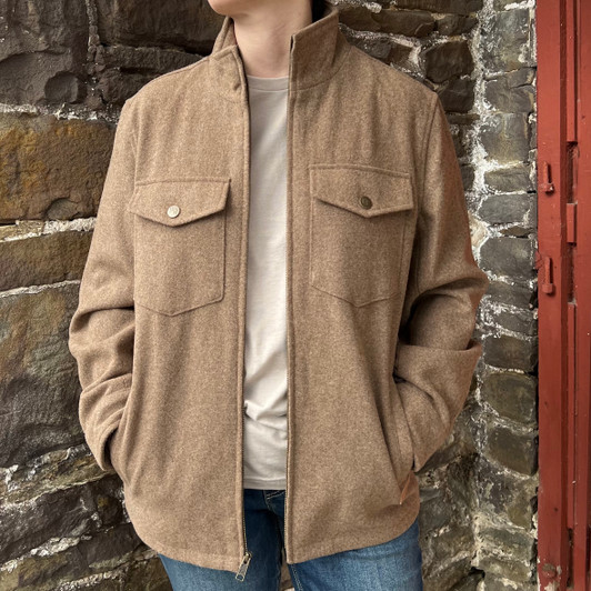 Powder River Men's Camel Heather Wool Coat DM92C04051