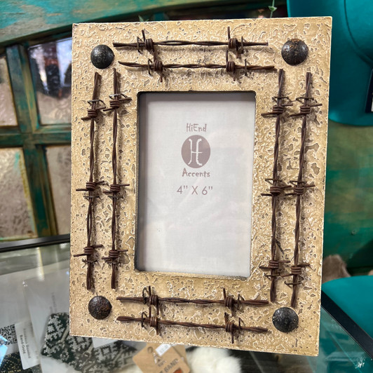 Paseo Road Cream Double Barbwire 4"x6" Picture Frame WD1009-46-CR