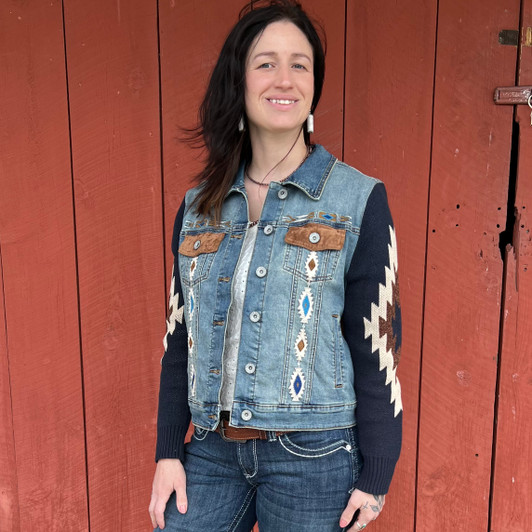 Scully Ladies Denim Sweater Jacket  HC639