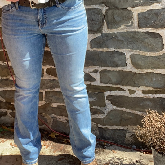 Rock & Roll Ladies Boot Stitch Mid Rise Bootcut Jeans BW4MD06031