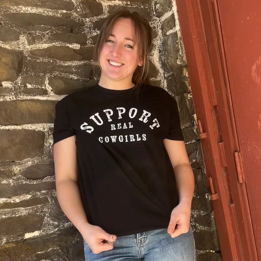 Hooey Ladies Support Real Cowgirls Black Graphic Tee HT1785BK