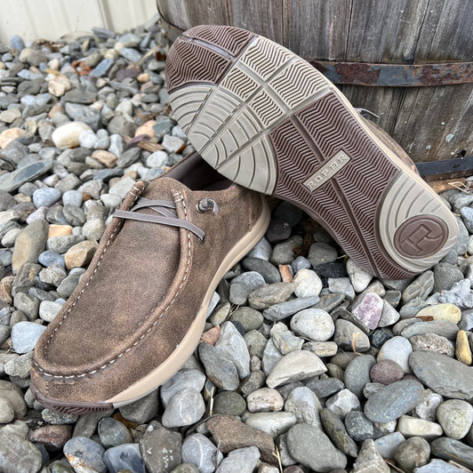 Roper Men's Turtle Embossed Brown Slip On Shoe - Stockyard Style