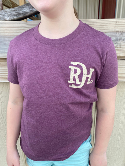 Red Dirt Hat Co. Youth Tooled Leather Mauve Tee RDHC-T-172